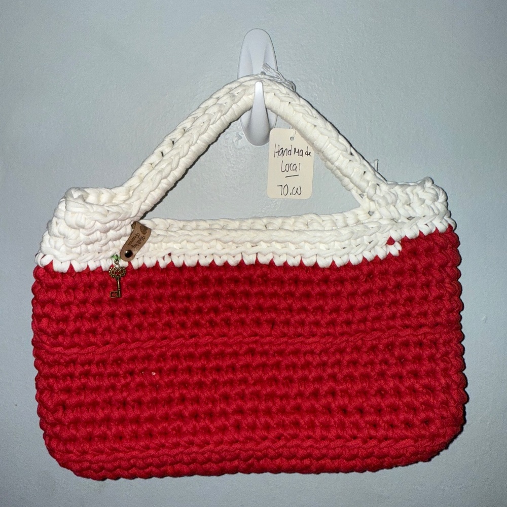 Brand New Handmade Red & White Crochet